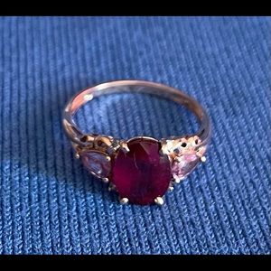 Rose gold ring with Ruby and pink tourmalines